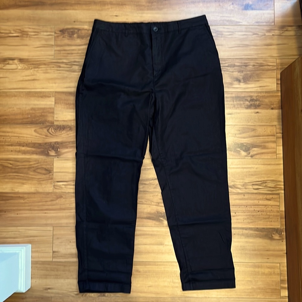 Uniqlo Women’s Linen Cotton Tapered Pant black XL easy fit